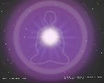 Buda annimo de aura rosa violeta.